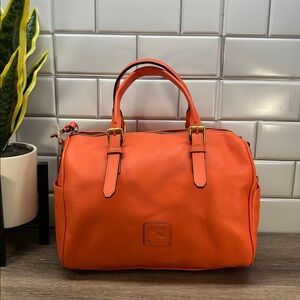 3893 NWT Dooney & Burke Olivia florentine satchel Orange Leather 257703893